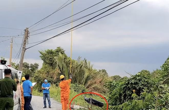 Hiện trường nơi ông T bị điện giật.