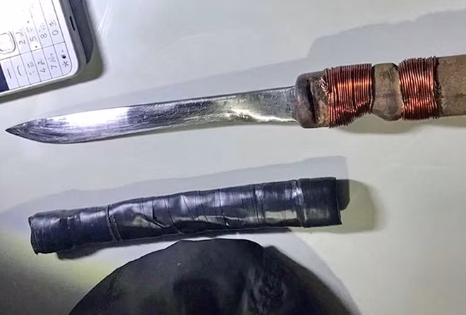 Hung khí gây án . Ảnh : CA Ninh Sơn