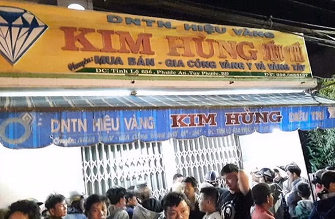 Tiệm vàng Kim Hùng - nơi xảy ra vụ cướp. Ảnh : CTV