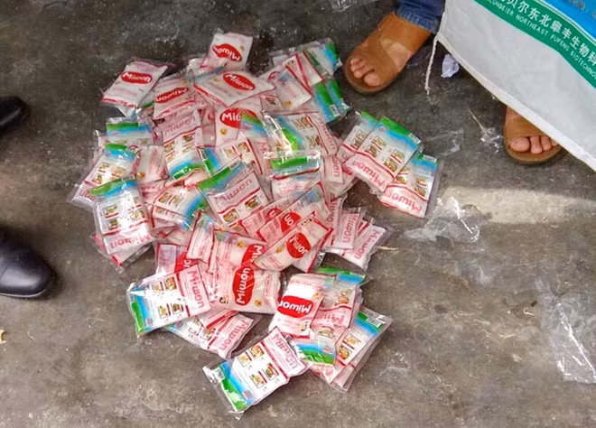 Tang vật hàng giả nhãn mác bột ngọt Ajinomoto, Miwon đã được Công an thu giữ tại nơi tạm trú ở Đỗ Thị Kim Loan.