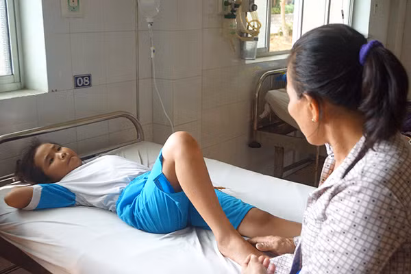 Các học sinh đang điều trị tại trung tâm.