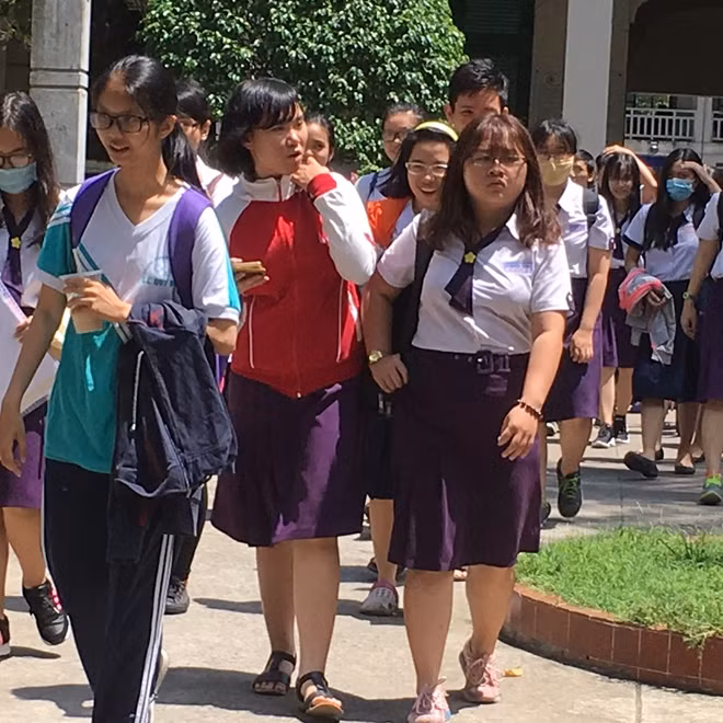 Thí sinh tại điểm thi THPT Lê Quý Đôn quận 3 TP HCM.