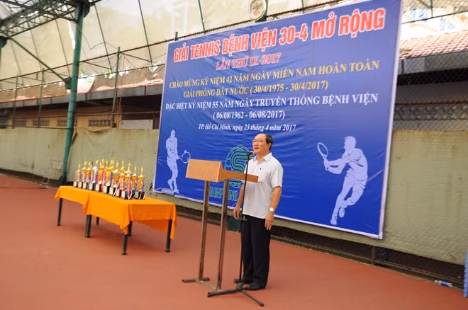 Thiếu tướng BS CKII Tống Mạnh Chinh, Giám đốc BV 30/4 phát biểu khai mạc