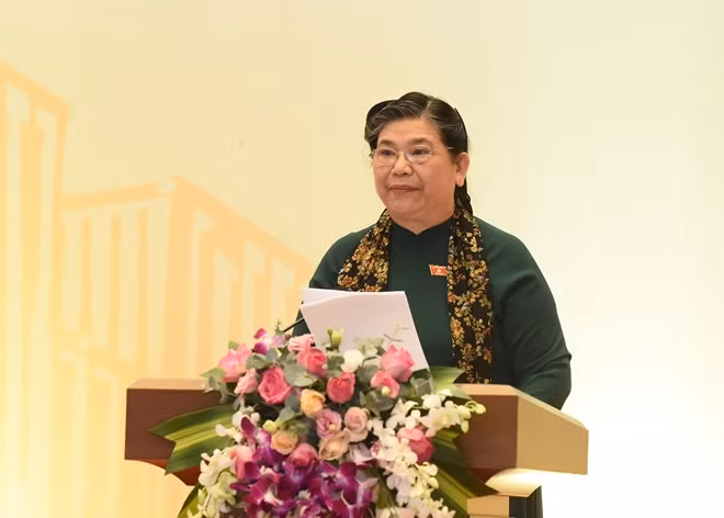 Phó Chủ tịch Thường trực Quốc hội Tòng Thị Phóng phát biểu chỉ đạo tại hội thảo.