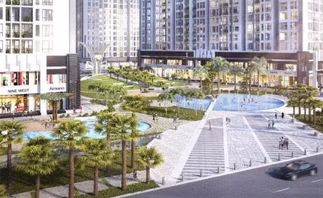 Shophouse của tòa Park 7 & Park 8 tại quảng trường trung tâm.