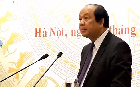&nbsp;Bộ trưởng Mai Tiến Dũng phát biểu tại cuộc họp báo