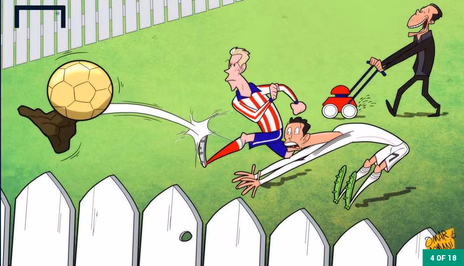 Cú dúp của Torres trong trận Aletico gặp Real đã làm lu mờ Qủa bóng vàng thế giới Ronaldo. Kền kền trắng đã bị người hàng xóm loại tại Cup Nhà vua Tây Ban Nha.
