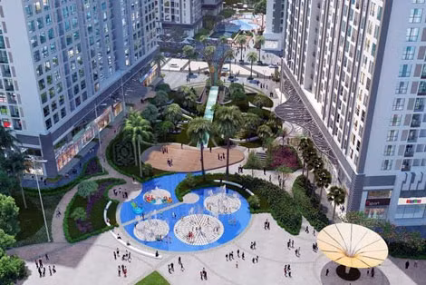 Khu vực quảng trường trung tâm Park Hill.