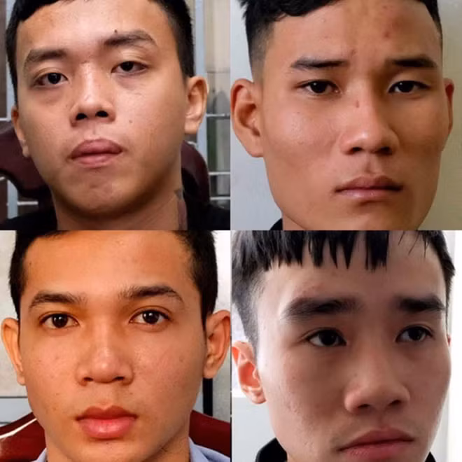 Bốn đối tượng gây án đã bị Cơ quan CSĐT Công an tỉnh Khánh Hòa khởi tố, bắt tạm giam. Ảnh : CA cung cấp