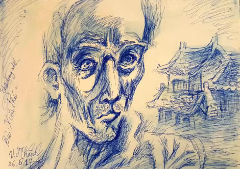 "Chân dung nhớ" Văn Dương Thành vẽ Bùi Xuân Phái. "Chân dung nhớ" Văn Dương Thành vẽ Bùi Xuân Phái.