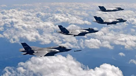 Máy bay chiến đấu F-35 của Mỹ trong cuộc diễn tập ở Hàn Quốc.