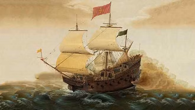 Tàu huyền thoại San José khi chưa đắm.