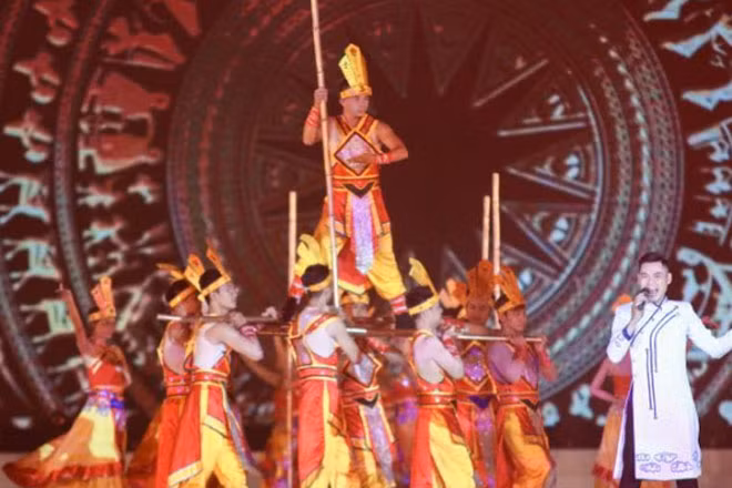 Quang cảnh đồng diễn tại lễ khai mạc Đại hội Thể thao toàn quốc lần thứ VIII - 2018.