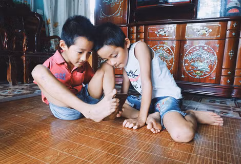 Hai anh em Tiến Anh và Tuấn Anh.