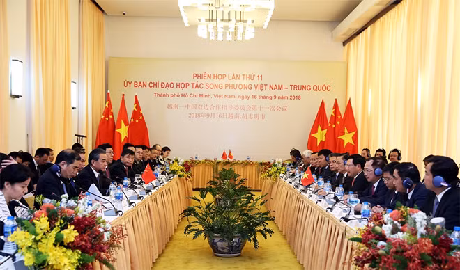 Phiên họp lần thứ 11 Ủy ban chỉ đạo hợp tác song phương Việt Nam - Trung Quốc. Ảnh VGP/Hải Minh.