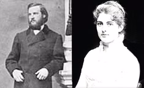 Ông Grover Cleveland khi còn là cử nhân Luật và bà Maria Crofts Halpin.