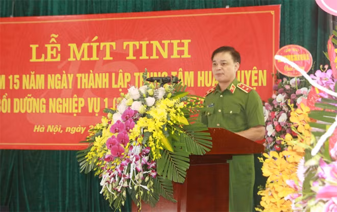 Trung tướng Phạm Quốc Cương phát biểu tại buổi lễ.