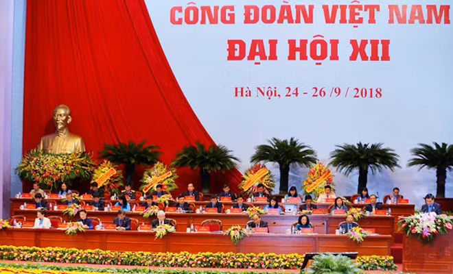 Phiên trọng thể Đại hội XII Công đoàn Việt Nam.