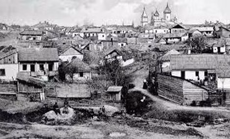 Ảnh xưa về “Khu ổ chuột Chisinau” với các khu nhà và giáo đường của người Do Thái.
