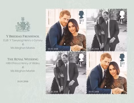 Bộ tem về Hoàng tử Harry và hôn thê Meghan Markle của Royal Mail. Ảnh: Royal Mail. Bộ tem về Hoàng tử Harry và hôn thê Meghan Markle của Royal Mail. Ảnh: Royal Mail.