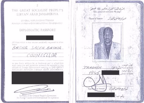 Hộ chiếu của Bashir Saleh Bashir. Hộ chiếu của Bashir Saleh Bashir.