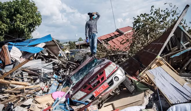 Thành phố Palu ở Indonesia ngổn ngang sau trận động đất, sóng thần ngày 28-9-2018.