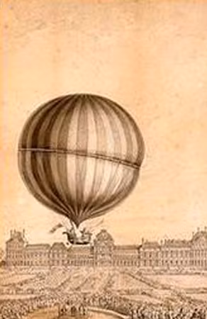 Khinh khí cầu dùng khí hydro của Giáo sư J. Charles cùng người cộng sự N. Robert trên bầu trời Paris hôm 1-12-1783.
