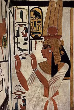 Tường lăng mộ vẽ Hoàng hậu Nefertari. Tường lăng mộ vẽ Hoàng hậu Nefertari.