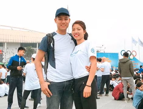 Bùi Thị Thu Thảo và chồng.