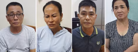 Các đối tượng trong đường dây mua bán, vận chuyển ma túy do Oanh “Hà” cầm đầu.