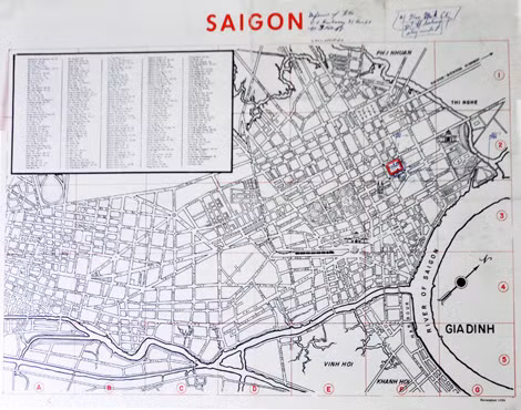 Tấm bản đồ về tuyến phòng thủ Đại Sứ quán Hoa Kỳ tại Sài Gòn trong dịp Tết Mậu Thân của Sư đoàn Không vận 101 (ngày 31-1-1968) lần đầu công bố.