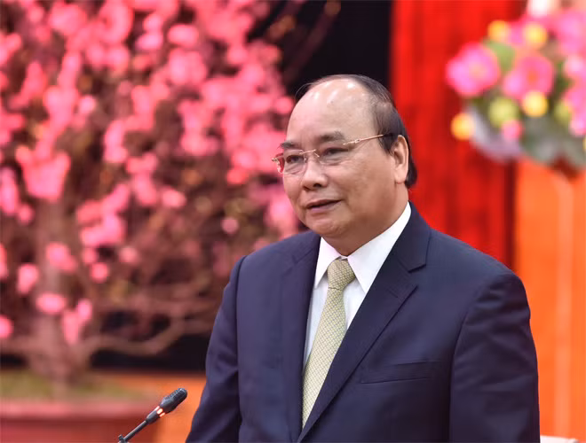 Thủ tướng Nguyễn Xuân Phúc phát biểu tại buổi gặp mặt - Ảnh: VGP/Nhật Bắc.