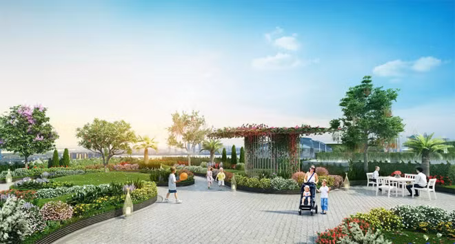 Hình ảnh vườn trên cao tại Imperia Sky Garden, các tầng cây có chiều cao vừa phải, nhiều thảm cỏ xanh đan nhiều loài hoa,có thể giúp kích thích trí tò mò, óc tưởng tưởng cho các bé khi vui chơi tại đây. Hình ảnh vườn trên cao tại Imperia Sky Garden, các tầng cây có chiều cao vừa phải, nhiều thảm cỏ xanh đan nhiều loài hoa,có thể giúp kích thích trí tò mò, óc tưởng tưởng cho các bé khi vui chơi tại đây.