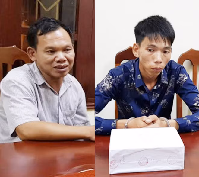 Thi Văn Nghị, Thi Văn Phúc cùng tang vật. Thi Văn Nghị, Thi Văn Phúc cùng tang vật.