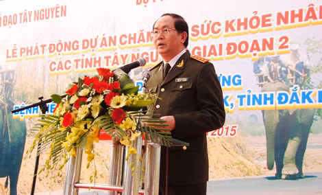 Đại tướng Trần Đại Quang, Trưởng Ban Chỉ đạo Tây Nguyên phát biểu tại buổi lễ. Đại tướng Trần Đại Quang, Trưởng Ban Chỉ đạo Tây Nguyên phát biểu tại buổi lễ.