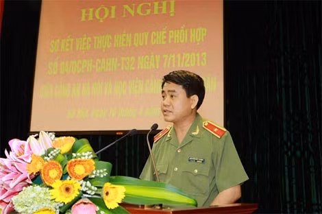 Thiếu tướng Nguyễn Đức Chung Giám đốc Công an TP Hà Nội phát biểu tại Hội nghị. Thiếu tướng Nguyễn Đức Chung Giám đốc Công an TP Hà Nội phát biểu tại Hội nghị.