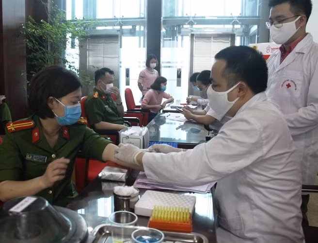 Có 82 đơn vị máu được CBCS Cảnh sát hình sự hiến trong ngày.