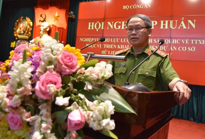 Đại tá Ngô Như Cường phát biểu tại Lễ bế giảng Hội nghị tập huấn