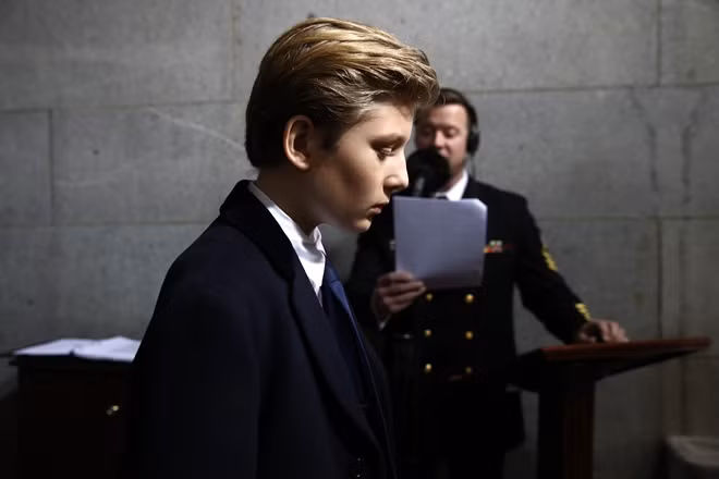 Barron Trump, cậu út nhà Tổng thống Mỹ, cũng từng nhiễm COVID-19. Ảnh Getty Images.