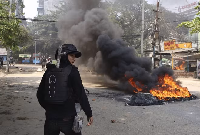 Biểu tình chưa hạ nhiệt tại Myanmar. Ảnh minh họa AP.