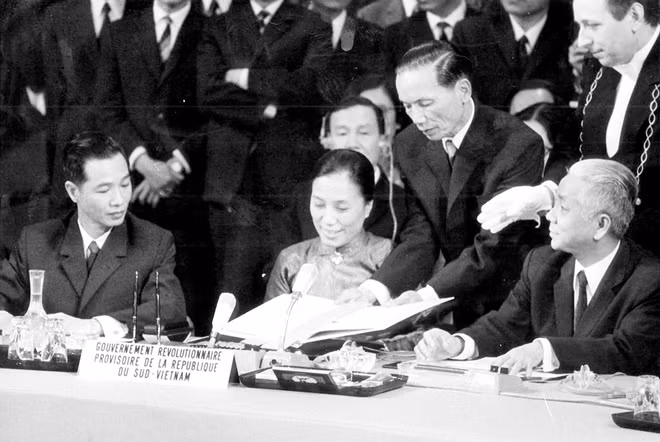 Hiệp định hòa bình Paris được ký tháng 1/1973 đã khẳng định bản lĩnh và trí tuệ của nền ngoại giao cách mạng Việt Nam. Ảnh tư liệu.