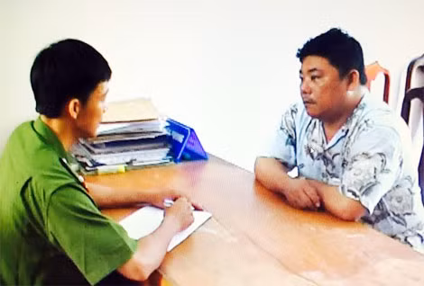 Tài xế Phạm Văn Phương tại cơ quan điều tra.