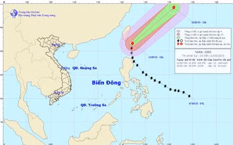 Bão Noul đang hướng về phía Nam Nhật Bản.