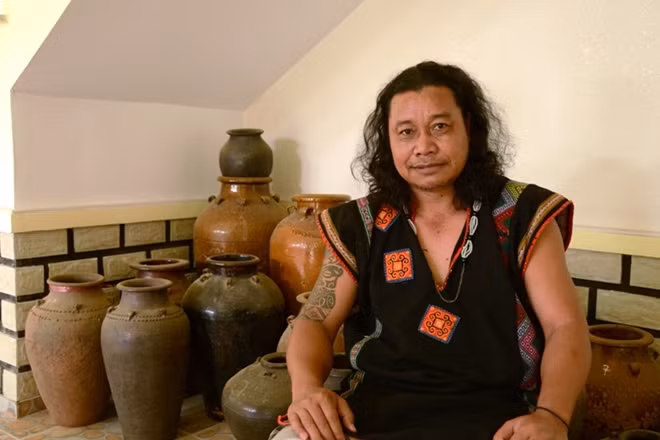 Già làng người K'ho, ông Kra Jan Plin