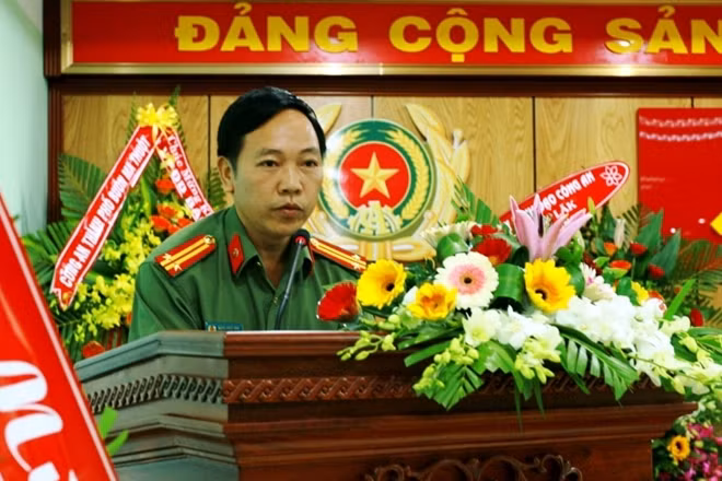 Trung tá Đặng Ngọc Như, Trưởng Văn phòng Thường trú khu vực Tây Nguyên phát biểu nhận nhiệm vụ.