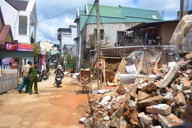 Hiện trường đang được phong tỏa để đảm bảo an toàn