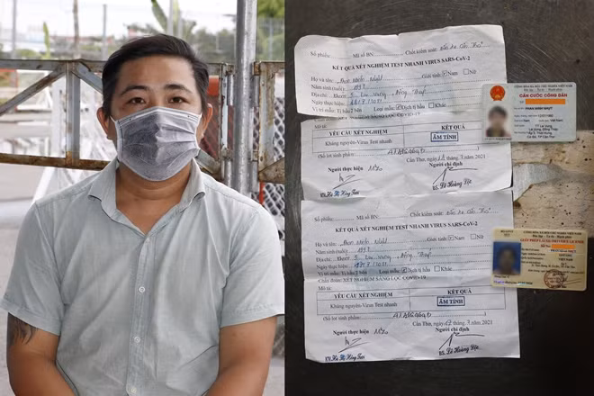 Nhựt và giấy xét nghiệm được đối tượng làm giả.