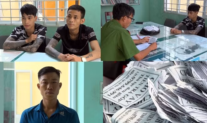 Các đối tượng liên quan và tang vật.