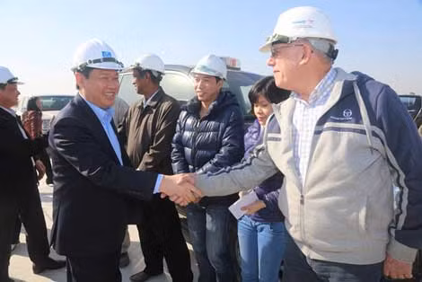 Trưởng ban Kinh tế TƯ Vương Đình Huệ kiểm tra tiến độ dự án cao tốc Hà Nội- Hải Phòng ngày 18/12.