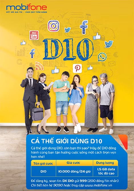 10 ngàn đồng/ngày cùng MobiFone điện thoại sẽ luôn luôn ở chế độ online.